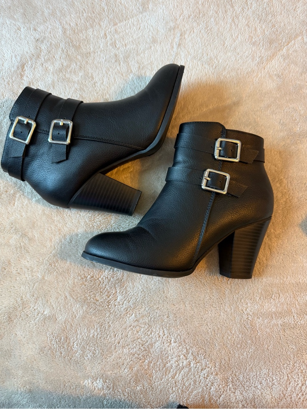 Women’s Black Buckle Ankle Boots